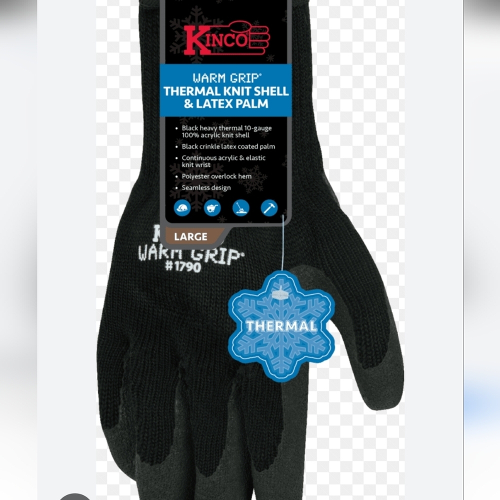 KINCO 1790 Warm Grip Thermal Gloves NWT